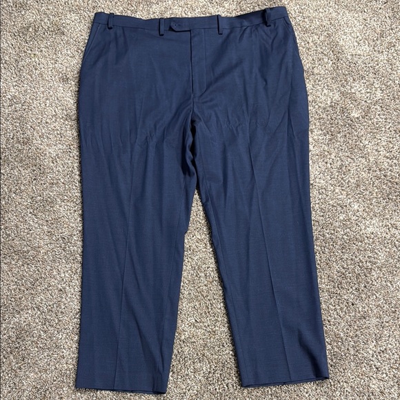 Blue Dress Pants with Structured Design - Picture 1 of 3